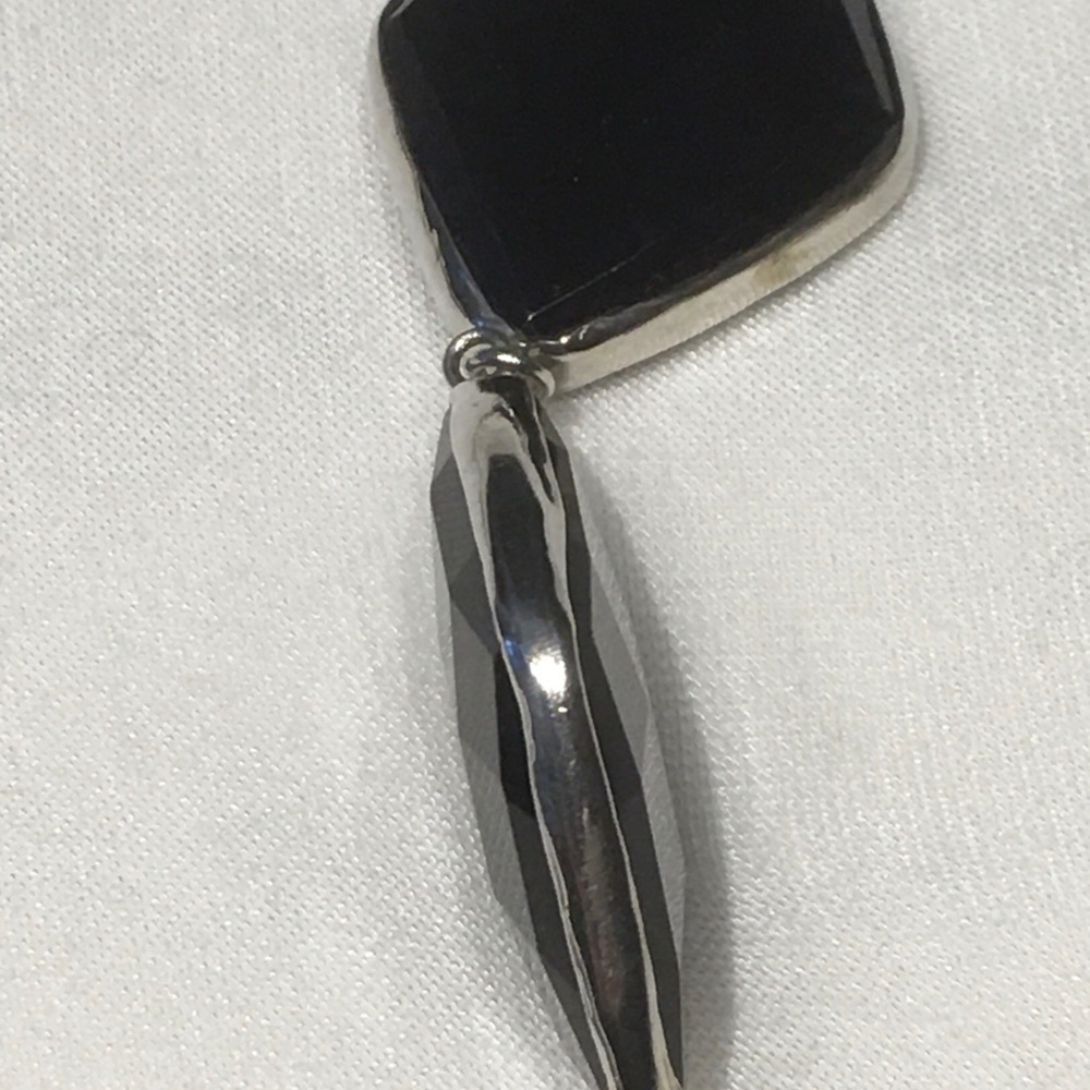 Black Onyx and Sterling Silver Necklace - Picture 2 of 4